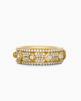 Modern Renaissance® Band Ring in 18K Yellow Gold with Diamonds, 6.6mm